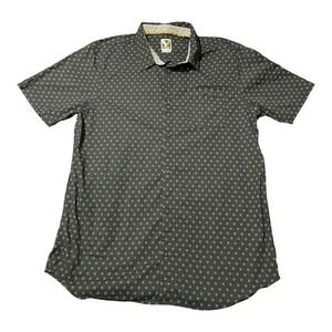Voyager‎ Shirt Mens 2XL Black Geometric Print Short Sleeve Button Front Casual